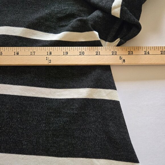 Lane Bryant Black White Rayon Horizontal Stripe High Low 3/4 Sleeve Top Sz 18/20 - Picture 7 of 15